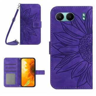 Skin Feel Sun Flower Embossed Leather Phone Case with Lanyard, For OnePlus Nord 4 5G, For OnePlus Nord CE4