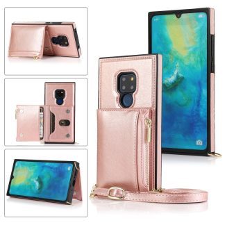 Square Zipper Wallet Bag TPU+PU Back Cover Case with Holder & Card Slots & Wallet & Cross-body Strap, For Huawei Mate 20, For Huawei Mate 20 Lite, For Huawei Mate 20 Pro, For Huawei Mate 30, For Huawei P30, For Huawei P30 Pro, For Huawei P30 Lite...