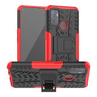 Tire Texture Shockproof TPU+PC Protective Case with Holder, For OPPO A53 / A32, For vivo Y50
