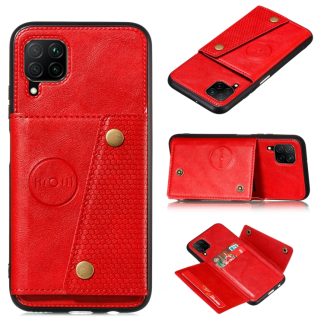 Double Buckle PU + TPU Shockproof Magnetic Protective Case with Card Slot & Holder, For Samsung Galaxy A42 5G