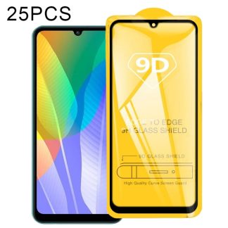 25 PCS 9D Full Glue Full Screen Tempered Glass Film, For Huawei Y6p, For Huawei Y8p, For Huawei Y7a, For Huawei Y9a