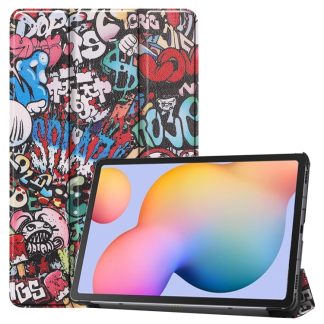 Colored Drawing Horizontal Flip Leather Case, with Three-folding Holder, For Galaxy Tab S6 Lite P610 10.4 inch