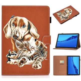 Pure Color Painting Horizontal Flip Leather Case with Card Slots & Holder & Lanyard & Sleep / Wake-up Function, For Huawei MediaPad M5 lite, For Lenovo Tab M10 Plus TB-X606F, For Lenovo Tab M10 TB-X605 / X505
