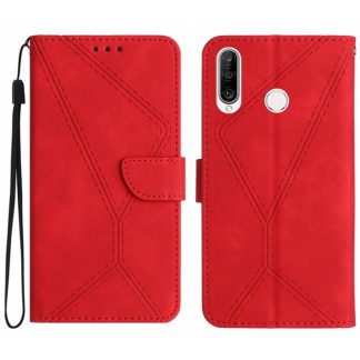 Stitching Embossed Leather Phone Case, For Huawei P30 Lite/nova 4e