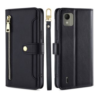 Lite Sheep Texture Cross-body Zipper Wallet Leather Phone Case, For Nokia C110 4G