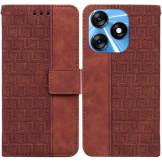 Geometric Embossed Leather Phone Case, For Tecno Spark 10 / Spark 10C