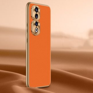 Litchi Texture Genuine Leather Phone Case, For Honor 90 Pro, For Honor 90, For Honor Magic5 Ultimate, For Honor Magic5 Pro, For Honor Magic5, For Honor 80 Pro Flat
