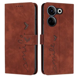 Skin Feel Heart Pattern Leather Phone Case, For Tecno Camon 20/Camon 20 Pro 4G