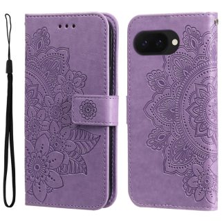 Seven-petal Flowers Embossing Leather Phone Case, For Google Pixel 9a, For Google Pixel 9 Pro, For Google Pixel 9, For Google Pixel 8a