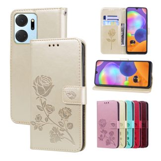 Rose Embossed Flip PU Leather Phone Case, For Honor X7a/Play7T, For Honor X8 5G/Play6C 5G/X6 4G/X6S/70 Lite, For Honor X8a, For Honor X9a / Magic 5 Lite