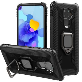Carbon Fiber Protective Case with 360 Degree Rotating Ring Holder, For Huawei nova 5i Pro / Mate 30 Lite / nova 5z, For Samsung Galaxy A11 (US Version), For Samsung A11 (EU Version), For Samsung Galaxy A21S, For Samsung Galaxy A31, For Samsung Galaxy A41