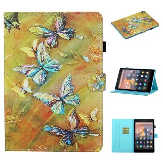 Colored Drawing Stitching Horizontal Flip Leather Case with Holder & Card Slots & Sleep / Wake-up Function, For kindle Paperwhite 4 / 3 / 2 / 1, For Kindle Fire HD8 (2020) / HD8 Plus (2020), For Kindle Fire HD8 2015 / 2016 / 2018...