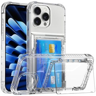 Crystal Clear Flip Card Slot Phone Case, For iPhone 16 Pro Max, For iPhone 16 Pro, For iPhone 16 Plus, For iPhone 16, For iPhone 15 Pro Max, For iPhone 15 Pro, For iPhone 15 Plus, For iPhone 15, For iPhone 14 Plus, For iPhone 14, For iPhone 14 Pro...
