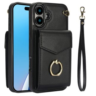 Ring Holder RFID Card Slot Phone Case, For iPhone 16, For iPhone 15 Pro Max, For iPhone 15 Pro, For iPhone 15 Plus