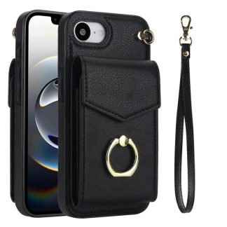 Ring Holder RFID Card Slot Phone Case, For iPhone 16e, For iPhone 16 Pro Max, For iPhone 16 Pro, For iPhone 16 Plus