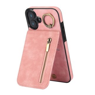 Retro Ring and Zipper RFID Card Slot Phone Case, For iPhone 16 Plus, For iPhone 16, For iPhone 15 Pro Max