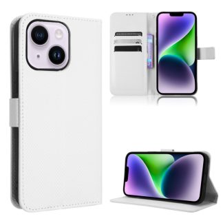 Diamond Texture Leather Phone Case, For iPhone 15