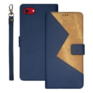idewei Tweekleurige leren telefoonhoes met splitsen, For iPhone 16e, For iPhone 15 Pro Max, For iPhone 15 Pro