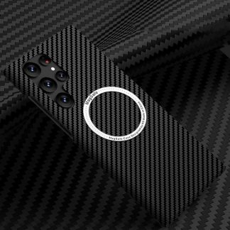 Carbon Fiber Texture MagSafe Magnetic Phone Case, For Samsung Galaxy S24 Ultra 5G, For Samsung Galaxy S24+ 5G, For Samsung Galaxy S24 5G