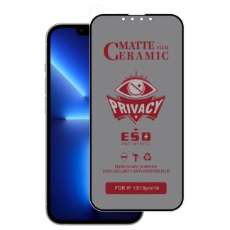 Full Coverage Frosted Privacy Ceramic Film, For iPhone 16e / 14 / 13 Pro / 13, For iPhone 16 Pro Max, For iPhone 16 Pro, For iPhone 16 Plus, For iPhone 16, For iPhone 15 Pro Max, For iPhone 15 Pro, For iPhone 15 Plus, For iPhone 15...