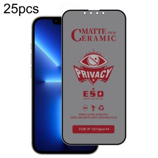25pcs Full Coverage Frosted Privacy Ceramic Film, For iPhone 16e / 14 / 13 Pro / 13, For iPhone 16 Pro Max, For iPhone 16 Pro, For iPhone 16 Plus, For iPhone 16, For iPhone 15 Pro Max, For iPhone 15 Pro, For iPhone 15 Plus, For iPhone 15...