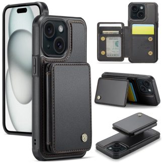 JEEHOOD J05 Zakelijke magnetische stijl RFID lederen telefoonhoes, For iPhone 15, For iPhone 14 Plus, For iPhone 14, For iPhone 14 Pro