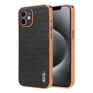 AZNS gegalvaniseerd frame met krokodiltextuur, volledige dekking telefoonhoesje, For iPhone 12, For iPhone 12 Pro Max, For iPhone 12 Pro, For iPhone 11 Pro Max