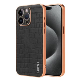 AZNS gegalvaniseerd frame met krokodiltextuur, volledige dekking telefoonhoesje, For iPhone 14 Pro Max, For iPhone 13 Pro Max, For iPhone 13 Pro, For iPhone 13