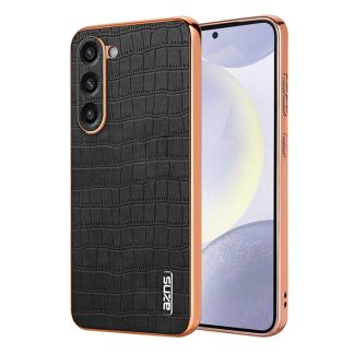 AZNS Electroplated Frame Crocodile Texture Full Coverage Phone Case, For Samsung Galaxy S23+ 5G, For Samsung Galaxy S23 5G, For Samsung Galaxy S22+ 5G, For Samsung Galaxy S22 5G