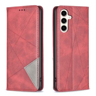 Rhombus Texture Magnetic Leather Phone Case, For Samsung Galaxy S24 FE 5G