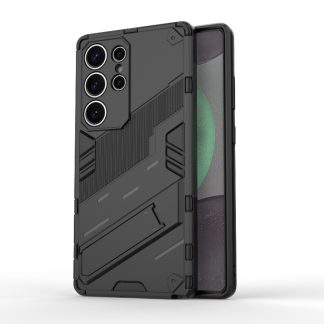 Punk Armor 2 in 1 PC + TPU Shockproof Phone Case with Invisible Holder, For Samsung Galaxy S25 Ultra 5G, For Samsung Galaxy S24 FE 5G
