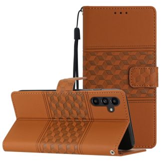 Diamond Embossed Skin Feel Leather Phone Case, For Samsung Galaxy S24 FE 5G