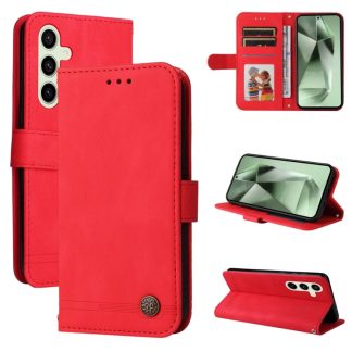 Skin Feel Life Tree Metal Button Leather Phone Case, For Samsung Galaxy S24 FE 5G