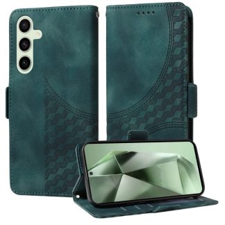 Embossed Rhombus Starry Leather Phone Case, For Samsung Galaxy S24 FE 5G