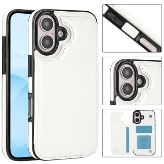 Double Buckle Crazy Horse Texture PU Phone Case, For iPhone 16