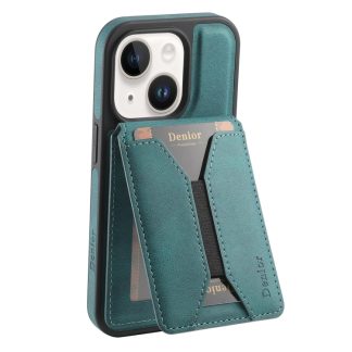 Denior D18 Skin Feel Rotating Holder MagSafe Detachable Card Slot Phone Case, For iPhone 14 / 13, For iPhone 14 Pro, For iPhone 14 Pro Max, For iPhone 13 Pro Max, For iPhone 13 Pro, For iPhone 12 / 12 Pro, For iPhone 12 Pro Max