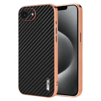 AZNS gegalvaniseerde rand koolstofvezel textuur telefoonhoesje, For iPhone 16e, For iPhone 16 Pro Max, For iPhone 16 Pro, For iPhone 16 Plus, For iPhone 16, For iPhone 15 Pro Max