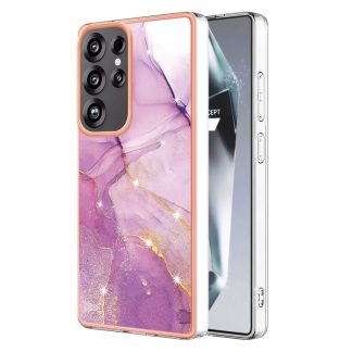 Electroplating Marble Pattern Dual-side IMD TPU Shockproof Phone Case, For Samsung Galaxy S25 Ultra 5G, For Samsung Galaxy S24 FE 5G