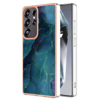 Electroplating Marble Dual-side IMD Phone Case, For Samsung Galaxy S25 Ultra 5G, For Samsung Galaxy S24 FE 5G