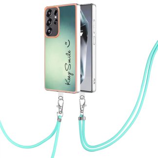 Electroplating Dual-side IMD Phone Case with Lanyard, For Samsung Galaxy S25 Ultra 5G, For Samsung Galaxy S24 FE 5G