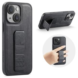 Fierre Shann Oil Wax Cow Leather Houder Achterkant Telefoonhoesje, For iPhone 15, For iPhone 14 Plus, For iPhone 14, For iPhone 14 Pro