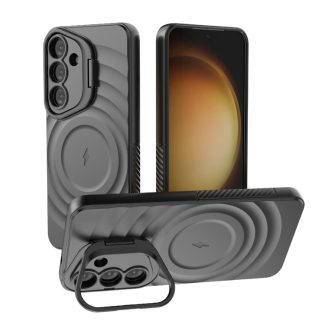Lens Frame Bracket Corrugated MagSafe Phone Case, For Samsung Galaxy S25 5G, For Samsung Galaxy S25+ 5G, For Samsung Galaxy S25 Ultra 5G