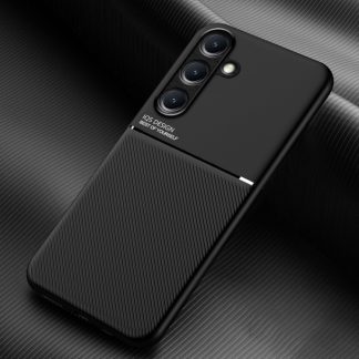 Classic Tilt Strip Grain Magnetic PC Hybrid TPU Phone Case, For Samsung Galaxy S25 5G, For Samsung Galaxy S25+ 5G, For Samsung Galaxy S25 Ultra 5G, For Samsung Galaxy S24 FE 5G