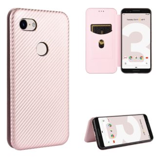 Carbon Fiber Texture Magnetic Horizontal Flip TPU + PC + PU Leather Case with Card Slot, For Google Pixel 3, For Google Pixel 4 XL, For Google Pixel 4