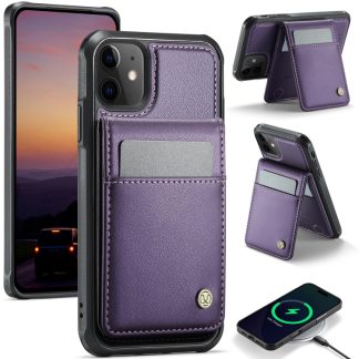 JEEHOOD J06 Britse stijl RFID MagSafe-kaarthouder PU-telefoonhoesje, For iPhone 11, For iPhone 11 Pro, For iPhone X / XS, For iPhone XS Max