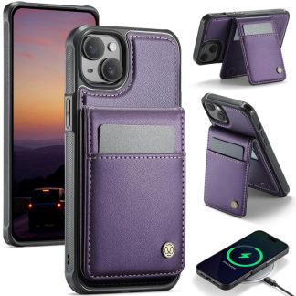 JEEHOOD J06 Britse stijl RFID MagSafe-kaarthouder PU-telefoonhoesje, For iPhone 13, For iPhone 12 / 12 Pro, For iPhone 12 Pro Max, For iPhone 11 Pro Max