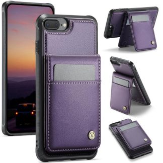 JEEHOOD J06 Britse stijl RFID MagSafe-kaarthouder PU-telefoonhoesje, For iPhone 8 Plus / 7 Plus