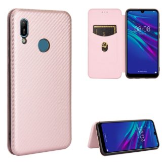 Carbon Fiber Texture Magnetic Horizontal Flip TPU + PC + PU Leather Case with Card Slot, For Huawei Y6 (2019) / Honor Y6s, For Huawei Honor 10 Lite / P smart (2019)