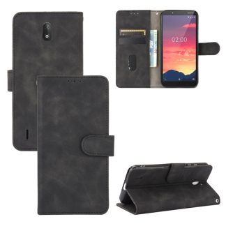 Solid Color Skin Feel Magnetic Buckle Horizontal Flip Calf Texture PU Leather Case with Holder & Card Slots & Wallet, For Nokia C2