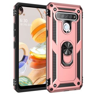 Shockproof TPU + PC Protective Case with 360 Degree Rotating Holder, For LG K61